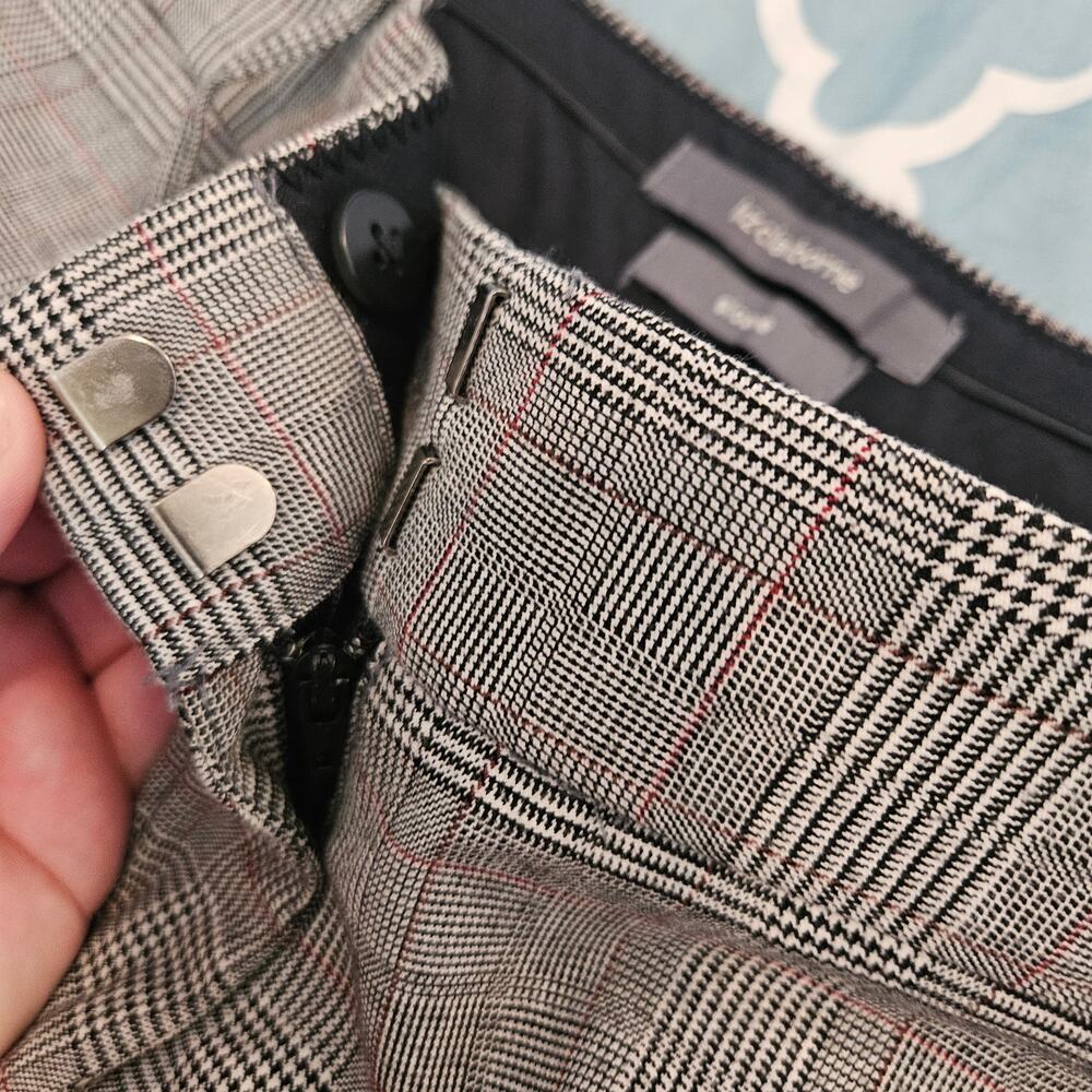 Liz Claiborne Sloan Gray Plaid Career Pants Women’s Size 6R Straight Leg - Picture 2 of 10